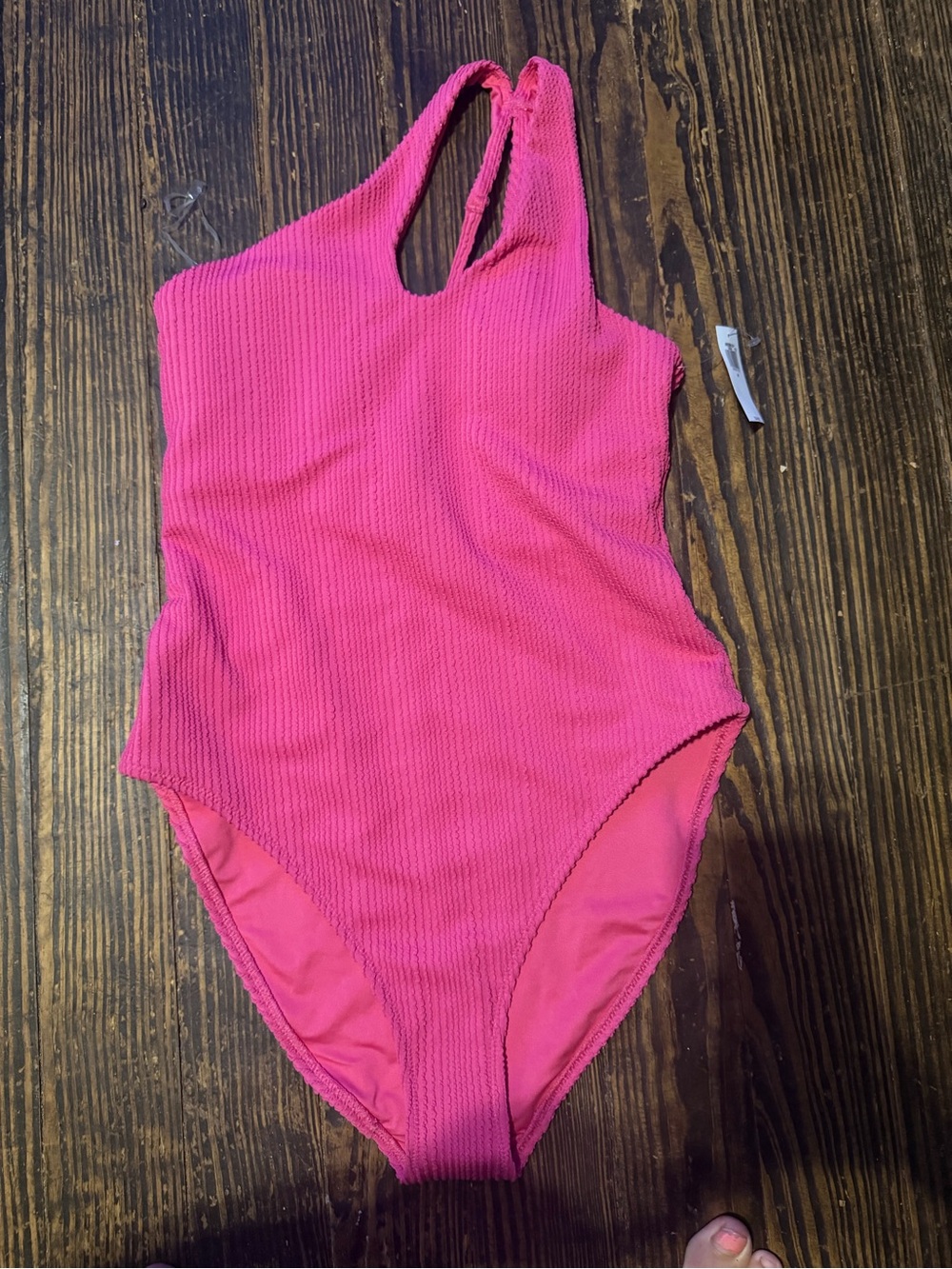 Old Navy Women's Ribbed One-Piece Swimsuit - Bright Pink